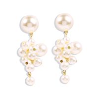 South Korea New Sweet Temperament Long Earrings Korean Fashion Imitation Pearl Grape String Earrings Wholesale Nihaojewelry sku image 1