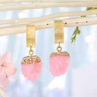 Korean Jewelry Imitation Natural Stone Earrings Bayberry Ball Earrings Retro Ice Flower Ball Resin Earrings Wholesale Nihaojewelry sku image 1