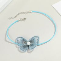 Korea Butterfly Fairy Pearl Necklace Collar Short Color Lace Butterfly Necklace Clavicle Chain Jewelry Wholesale Nihaojewelry sku image 2