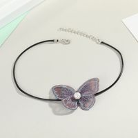 Korea Butterfly Fairy Pearl Necklace Collar Short Color Lace Butterfly Necklace Clavicle Chain Jewelry Wholesale Nihaojewelry sku image 3