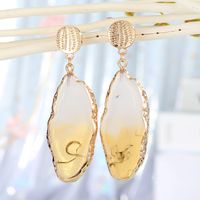 4-color New Jewelry Long Imitation Agate Piece Earrings Exaggerated Long Earrings Halo Dyed Resin Earrings Wholesale Nihaojewelry sku image 1
