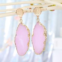 4-color New Jewelry Long Imitation Agate Piece Earrings Exaggerated Long Earrings Halo Dyed Resin Earrings Wholesale Nihaojewelry sku image 3