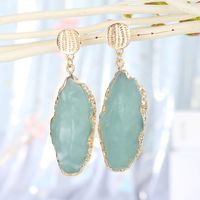 4-color New Jewelry Long Imitation Agate Piece Earrings Exaggerated Long Earrings Halo Dyed Resin Earrings Wholesale Nihaojewelry sku image 4