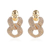 New Trend  Exaggerated Flash Diamond Cross Earrings Earrings Personality Geometric Hollow Earrings Wholesale Nihaojewelry sku image 1