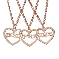 Hot Selling Fashion New  Funds Personality Best Friends Good Friends Three-piece Girlfriends Heart-shaped Necklace Wholesale Nihaojewelry sku image 3