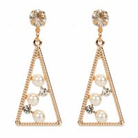 Personality Simple Temperament Alloy Diamond Pearl Earrings Fashion Earrings Wholesale Nihaojewelry sku image 1