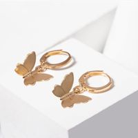 Personality Wild Trend Earrings Fashion Exquisite Sweet Small Three-dimensional Metal Butterfly Earrings Wholesale Nihaojewelry sku image 1