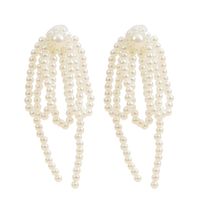Korean Temperament Hand-woven Pearl Tassel Earrings Personality Long Earrings Jewelry Wholesale Nihaojewelry sku image 1