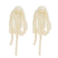 Korean Temperament Hand-woven Pearl Tassel Earrings Personality Long Earrings Jewelry Wholesale Nihaojewelry sku image 2