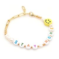 Simple Bracelet Natural Freshwater Pearl Gold Chain Ethnic Style Super Mom Smiley Explosion Jewelry Wholesale Nihaojewelry sku image 2