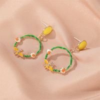 Summer Forest Sweet Flower Earrings Wild Crystal Earrings Earrings Hit Color Earrings Ear Hook Wholesale Nihaojewelry sku image 17
