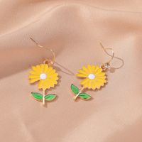 Summer Forest Sweet Flower Earrings Wild Crystal Earrings Earrings Hit Color Earrings Ear Hook Wholesale Nihaojewelry sku image 6