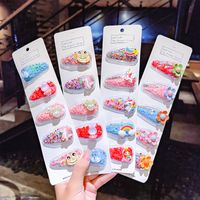 Korean Version Of The Color Quicksand Transparent Children's Fruit Hairpin Resin Side Clip Cute Little Flower Bb Clip Bangs Chuck Jewelry main image 3