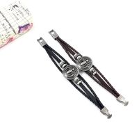 Fashion Men's Bracelet Retro Alloy Spider Shield Braided Leather Bracelet Wholesale Nihaojewelry main image 5