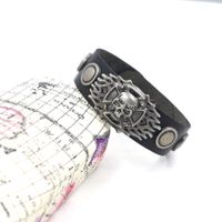 Personalized Bracelet Korean Fashion Hipsters Accessories Simple And Versatile Retro Black Leather Bracelet Wide Punk Leather Bracelet Wholesale Nihaojewelry main image 5