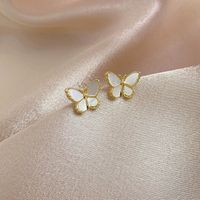 Korean Fashion New Retro Forest Butterfly Silver Needle Earrings Long Chain Tassels After Hanging Earrings Wholesale Nihaojewelry main image 4