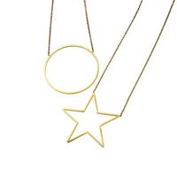 Étoile Ronde Simple Titane Acier Collier Vente Chaude En Acier Inoxydable Placage Pendentif En Gros Nihaojewelry main image 1