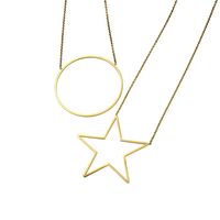 Round Star Simple Titanium Steel Necklace Hot Selling Stainless Steel Plating Pendant Wholesale Nihaojewelry main image 2