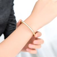 Korean Fashion New Creative Row Drill Micro-inlaid Alloy   Simple Bracelet  Wholesale Nihaojewelry main image 4