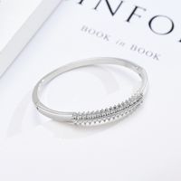 Korean Fashion New Creative Row Drill Micro-inlaid Alloy   Simple Bracelet  Wholesale Nihaojewelry main image 5