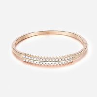 Double-row Diamond Bracelet Zircon Micro-inlaid Diamond Fine Ring Strip Alloy Jewelry Wholesale Nihaojewelry main image 6