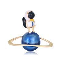 New Drop Oil Brooch Fashion Astronaut Planet Brooch  Wholesale Nihaojewelry main image 1