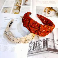 South Korea's New Small Floral Folds Wide-brimmed Headband Fabric Fashion Pressure Headband Retro Flower Bud Hair Accessories Wholesale Nihaojewelry main image 4