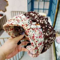 Korean Double-layer Small Floral Knotted Headband Super Fairy Pressure Headband Temperament Wide-brimmed Fabric Hairpin Wholesale Nihaojewelry main image 4