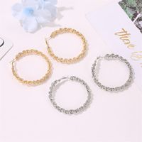 New Creative Woven Design Alloy Earrings Exaggerated Large Circle Twist Earrings Wholesale Nihaojewelry main image 3