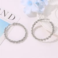 New Creative Woven Design Alloy Earrings Exaggerated Large Circle Twist Earrings Wholesale Nihaojewelry main image 5