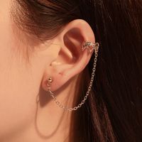 New Crown U-shaped Ear Clip Hollow Out Love Retro Earrings Non-mainstream Earrings Long Section No Pierced Earrings Wholesale Nihaojewelry main image 1