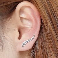 Classic Tree Leaf Ear Stud Ear Clips Environmental Protection Alloy Gold-plated Silver Angel Wings Feather Ear Stud Ear Clips Wholesale Nihaojewelry main image 1