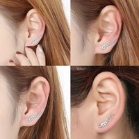 Classic Tree Leaf Ear Stud Ear Clips Environmental Protection Alloy Gold-plated Silver Angel Wings Feather Ear Stud Ear Clips Wholesale Nihaojewelry main image 6