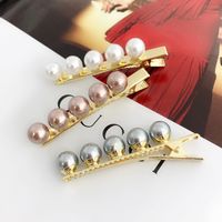 Pearl Hairpin Korean Fashion Adult Duckbill Clip Bangs Clip Word Clip Hair Accessories Wholesale Nihaojewelry main image 4