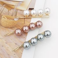 Korean Pearl Hairpin Simple Wild Word Clip Adult Side Clip Hairpin Top Clip Wholesale Nihaojewelry main image 1