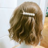 Korean Headdress Adult Section Side Bangs Clip Imitation Pearl Hair Clip Simple Word Clip Wholesale Nihaojewelry main image 3