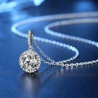 Hot Selling Simple Fashion Micro-set Round Zircon Necklace Valentine's Day Gift  Wholesale Nihaojewelry main image 4