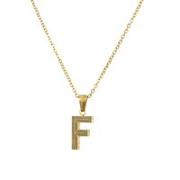 New Stainless Steel Gold-plated Black Line 26 Letter Necklace Simple Gold English Titanium Steel Pendant Wholesale Nihaojewelry sku image 32