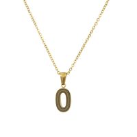 New Stainless Steel Gold-plated Black Line 26 Letter Necklace Simple Gold English Titanium Steel Pendant Wholesale Nihaojewelry sku image 15
