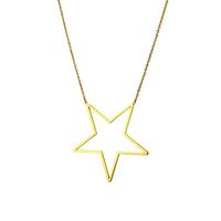 Round Star Simple Titanium Steel Necklace Hot Selling Stainless Steel Plating Pendant Wholesale Nihaojewelry sku image 1