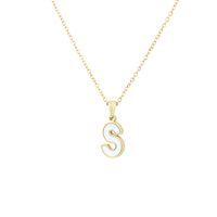 304 Stainless Steel Titanium Steel 18K Gold Plated Simple Style Plating Inlaid Shell Letter Shell sku image 18