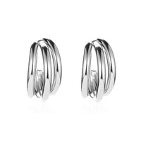 New Style Metal Three-layer Semicircle Cross Earrings Influx Of People Exaggerated Earrings Femininity Cold Wind C-type Earrings Wholesale Nihaojewelry sku image 2