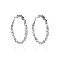 New Creative Woven Design Alloy Earrings Exaggerated Large Circle Twist Earrings Wholesale Nihaojewelry sku image 2