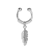 Oreille Bijoux Simple Plume Pendentif Oreille Os Clip Oreille Ongle Simple Feuille Indolore Clip Oreille Clip Boucles D&#39;oreilles En Gros Nihaojewelry sku image 1