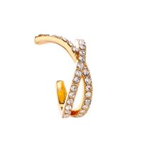 New Style Single Earless Ear Clip Ear Jewelry Personality Cross U-shaped Ear Clip Retro Style Diamond Earrings Wholesale Nihaojewelry sku image 1