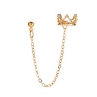 New Crown U-shaped Ear Clip Hollow Out Love Retro Earrings Non-mainstream Earrings Long Section No Pierced Earrings Wholesale Nihaojewelry sku image 1