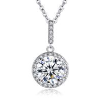 Hot Selling Simple Fashion Micro-set Round Zircon Necklace Valentine's Day Gift  Wholesale Nihaojewelry sku image 1
