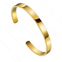 C-shaped 6mm Stainless Steel Smooth Opening Bracelet Ladies Tri-color Personalized Custom Lettering Bracelet main image 2