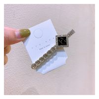 Korean Retro Rhinestones Small Fragrance Wind 5 Stars Stars Full Diamond Edge Clip Word Bangs Duck Beak Clip Jewelry sku image 6