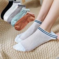 Spring And Summer New Cotton Socks Hollow Card Silk Stripes Invisible Ladies Short Socks Wholesale Nihaojewelry main image 1